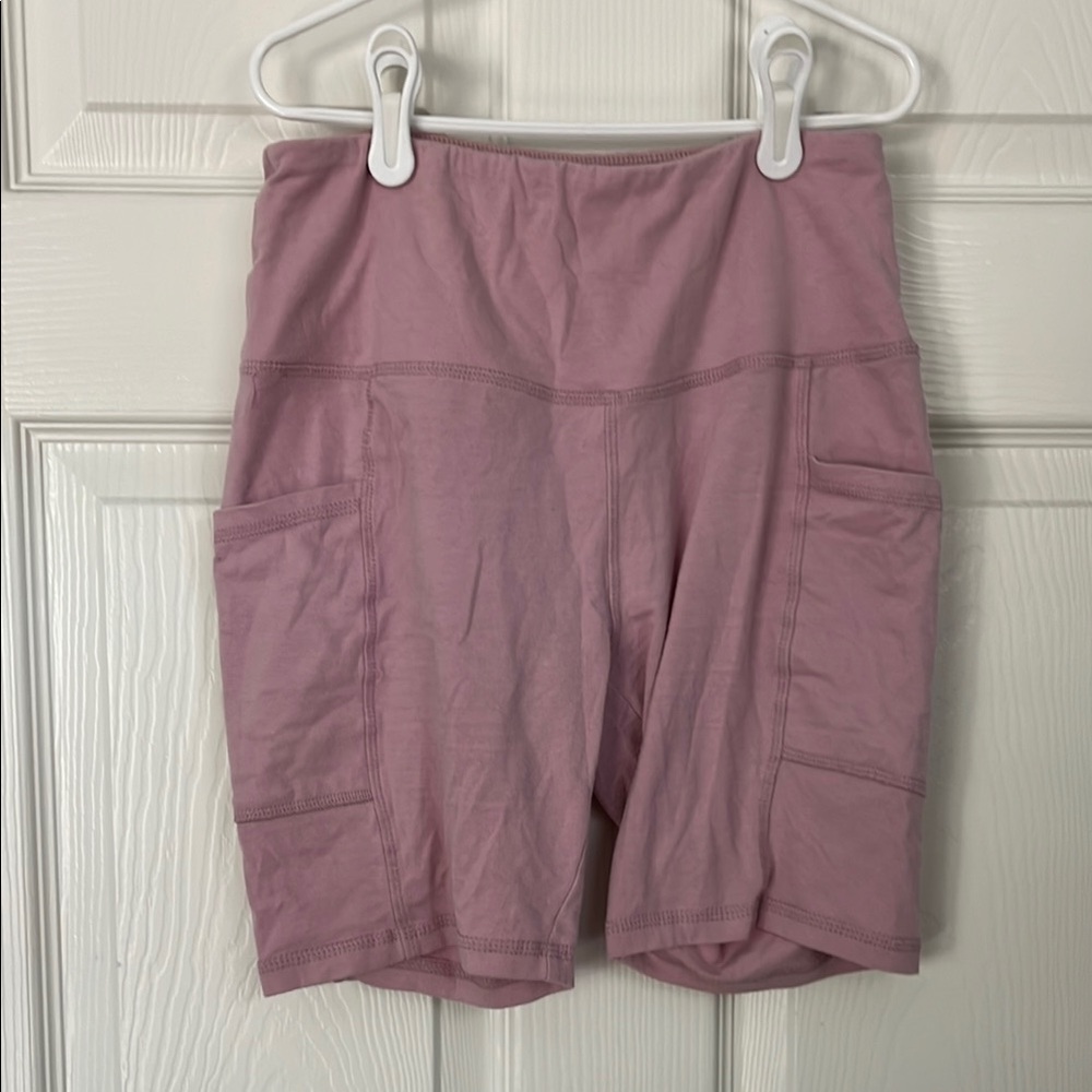 Hippie Rose Pink Lilac Biker Shorts with Pockets